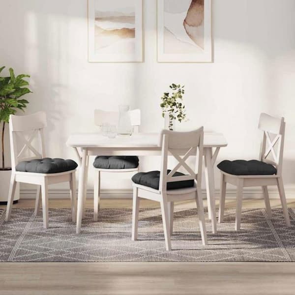 Stolskudde - VIDAXL - 40x40x12 cm - Mörkgrå ribbad sammet - 4-pack - Polyester