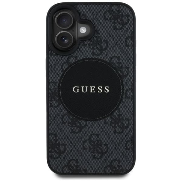 Coque Guess 4G Circle Classic Logo MagSafe för iPhone 16 - Svart