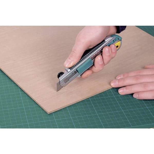 Kutter - WOLFCRAFT - Professionell brukskniv och infällbart blad - 18 mm - Grå