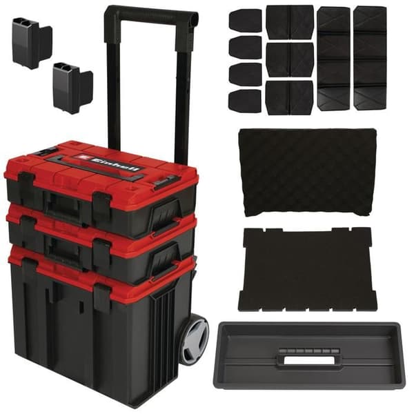 Einhell Tour de förvaringslådor E-Case Tower (120 kg max, för modulär förvaring av känslig utrustning)