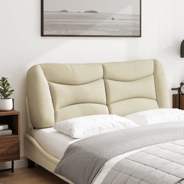 Sänggavelkudde - VIDAXL - Klassisk - Kräm - 120 cm - Hållbart tyg