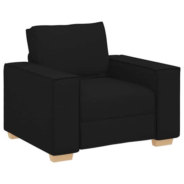Fåtölj - Svart - 100% polyester - 1 plats - Breda armstöd