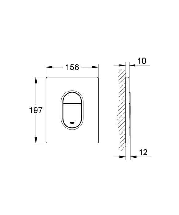 Styrplatta - GROHE - Arena Cosmopolitan - Krom - 156x197 mm - ABS