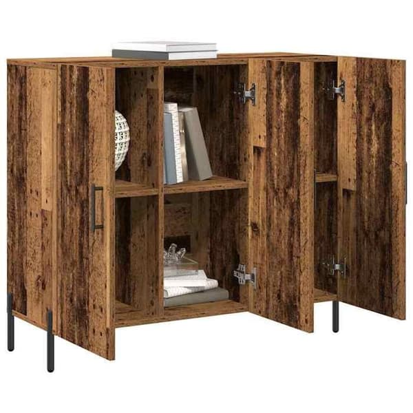 vidaXL Buffé Antik Trä 90 x 34 x 80 cm Ingenjörsträ 869079