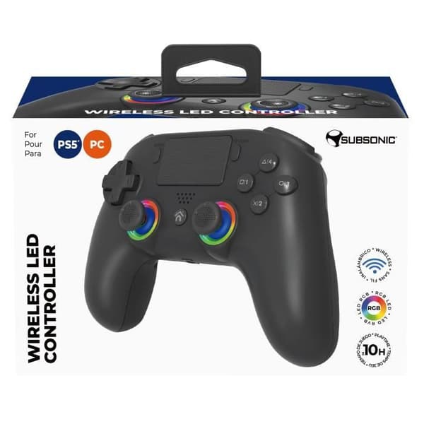 Manett - PS5 PC - Trådlös - LED RGB