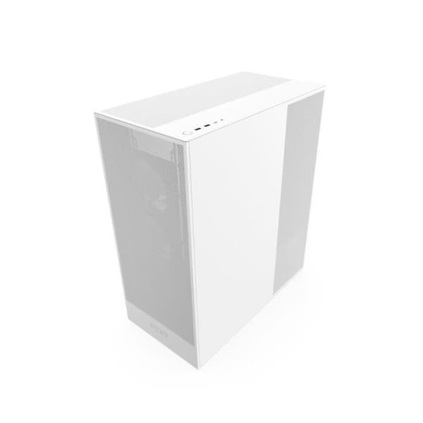 Medium tower chassis - NZXT - H7 Flow - Vit - Effektiv kylning - Härdat glas