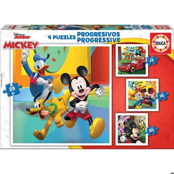 Puzzlar av 12 till 25 bitar: Mickey och hans vänner