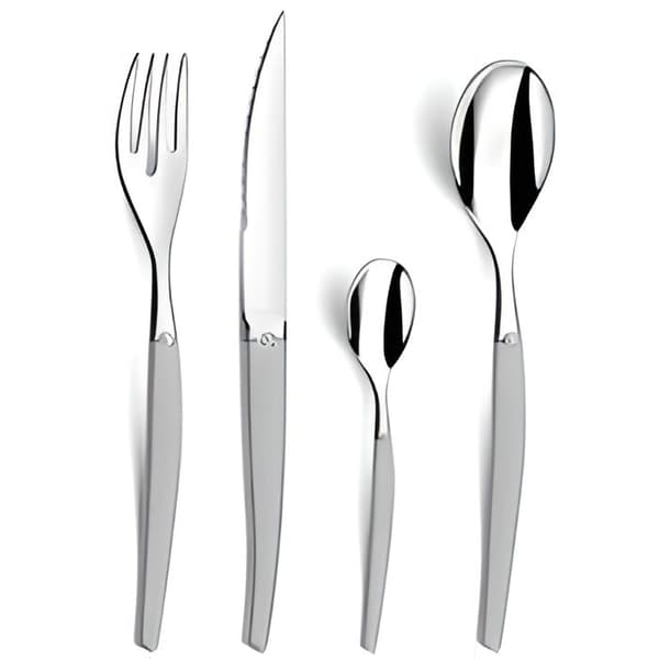 Lou Laguiole Bestickset 24 st Jet Satin Silver