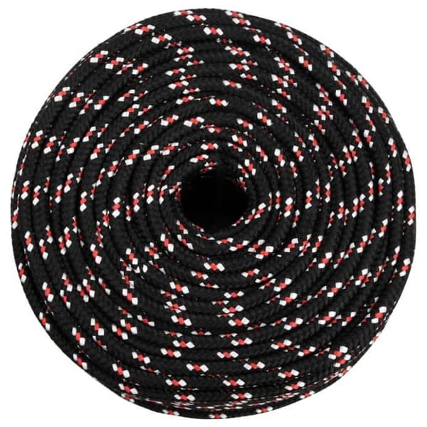 152343 vidaXL Båtrep Svart 8 mm 50 m Polypropylen