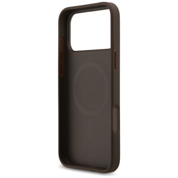 Coque Guess 4G Circle Classic Logo MagSafe för iPhone 17 Pro - Brun