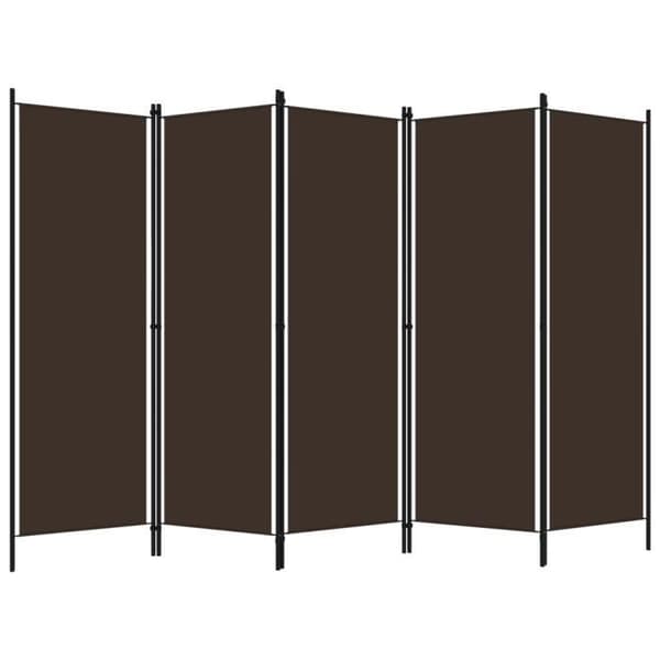 vidaXL 5-Panel Rumsavdelare Brun 250x180 cm