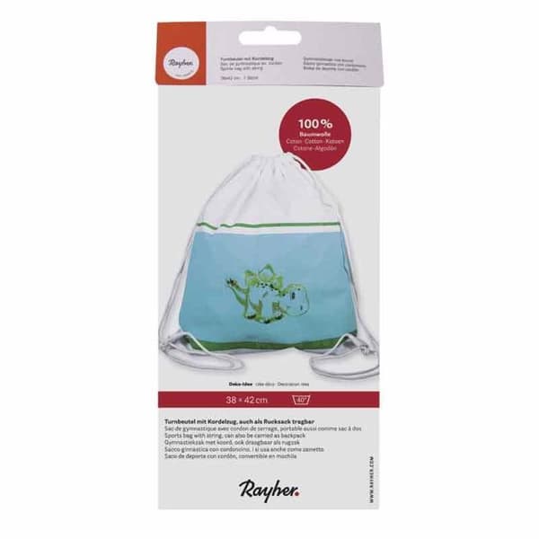Rayher badväska i vit bomull att dekorera – 42 x 38 cm