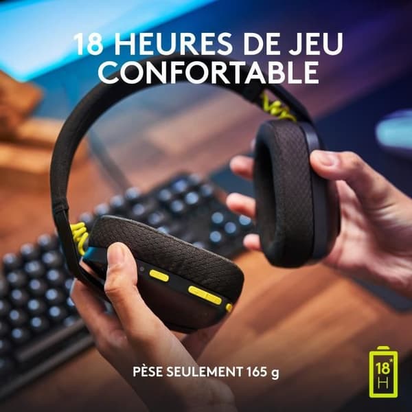 Gaming headset - Trådlös - Logitech G - G435 Lightspeed - Svart