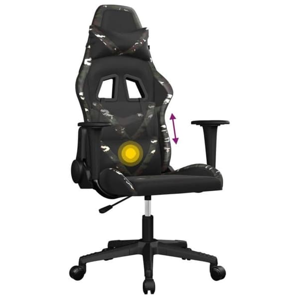 Massagespelstol svart och kamouflageläder