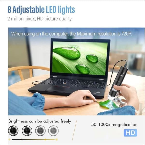 SKYBASIC 1000X Trådlös Digital Mikroskop med 8 LED för Smartphones och PC