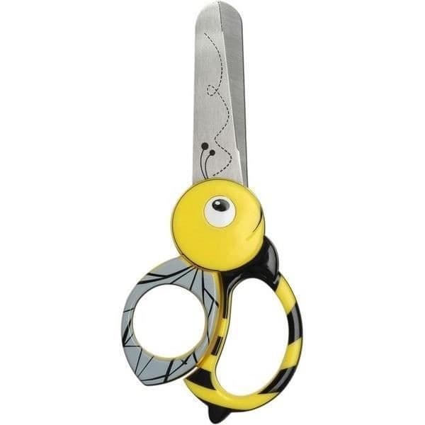 Fiskars Barnsax 13 cm Bi – Djurringar, ambidextrösa, rundade säkerhetsspetsar