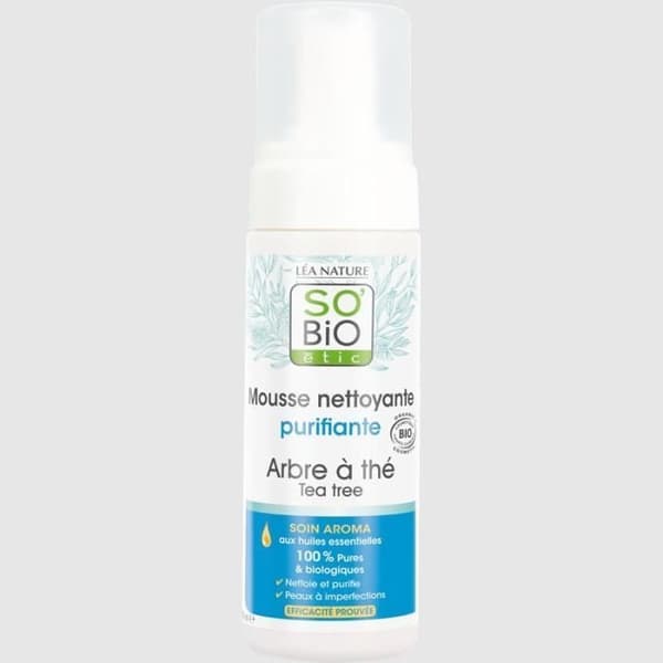 So'Bio Étic Purifying Cleansing Foam Treatment Organic Tea Tree 150ml