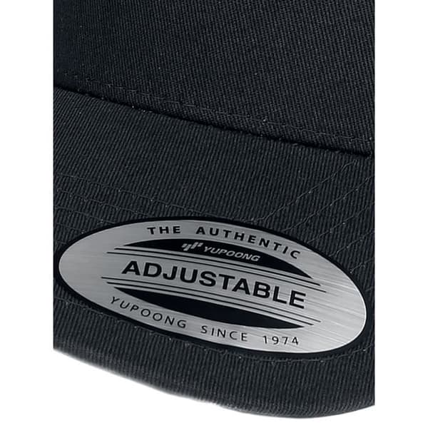 Snapback Flexfit 5-panel böjd klassisk svart - 100% bomull, unisex
