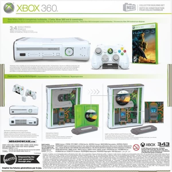 Bygglåda - MEGA - Xbox 360 Replica - 1342 stycken - Controller med LED - För vuxna