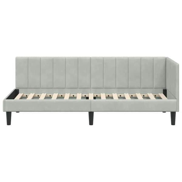 vidaXL Hörnsängram Ljusgrå 80 cm x 200 cm Sammet 42016328
