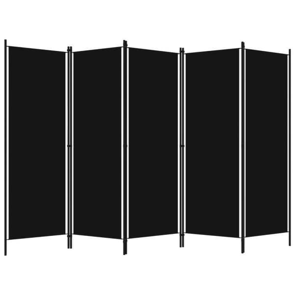 vidaXL 5-Panel Rumsavdelare Svart 250x180 cm