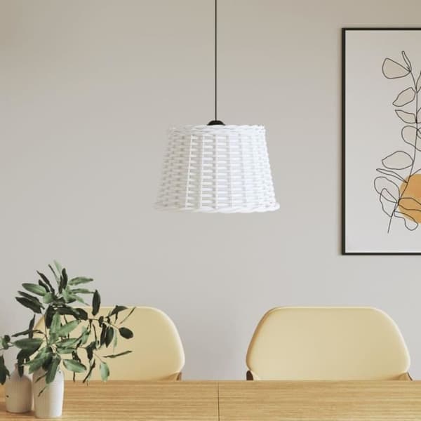vidaXL Taklampsskärm Vit Ø40x26 cm Wicker 364369