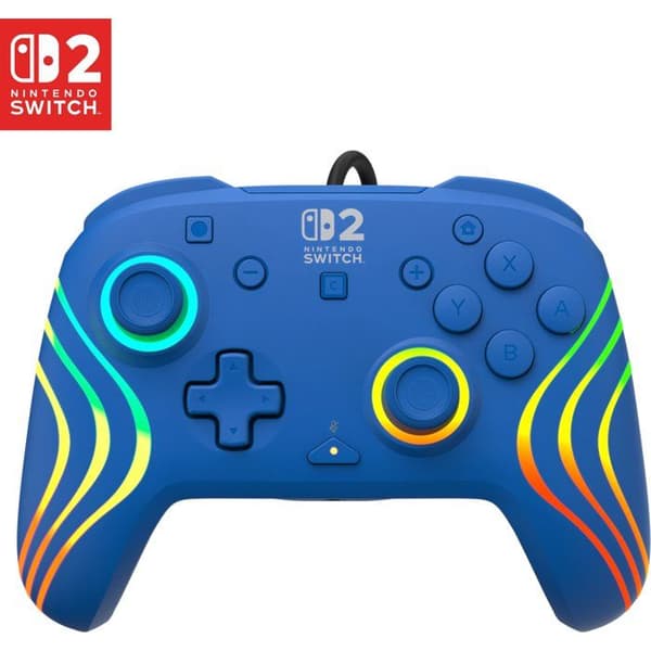 Manette Gaming med kabel RGB - TURTLE BEACH - Afterglow Wave för Nintendo Switch 2 - Blå