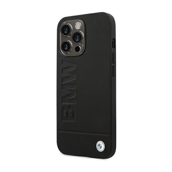 Fodral för iPhone 14 Pro Max - BMW - Svart Läder - Exceptionell Kvalitet - Elegant Design - Hård