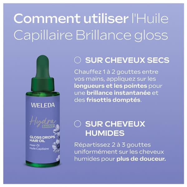 Weleda Hydra Shine Hårolja Glans Gloss Utan Silikoner 30 ml