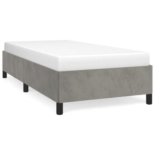 vidaXL Sängram utan madrass ljusgrå 90x200 cm sammet 347300