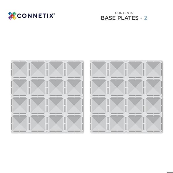 CONNETIX Byggplattor Magnetiska Kakel Klara Basplattor, 2 Delar