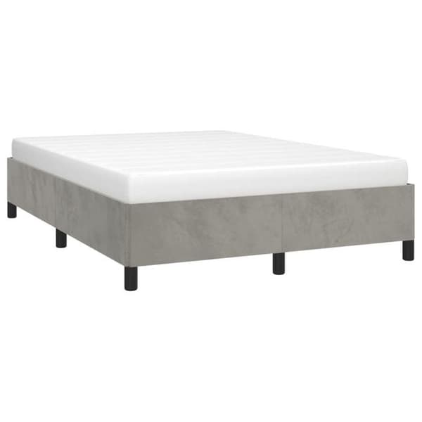 vidaXL Sängram utan madrass ljusgrå 140x190 cm sammet 347318