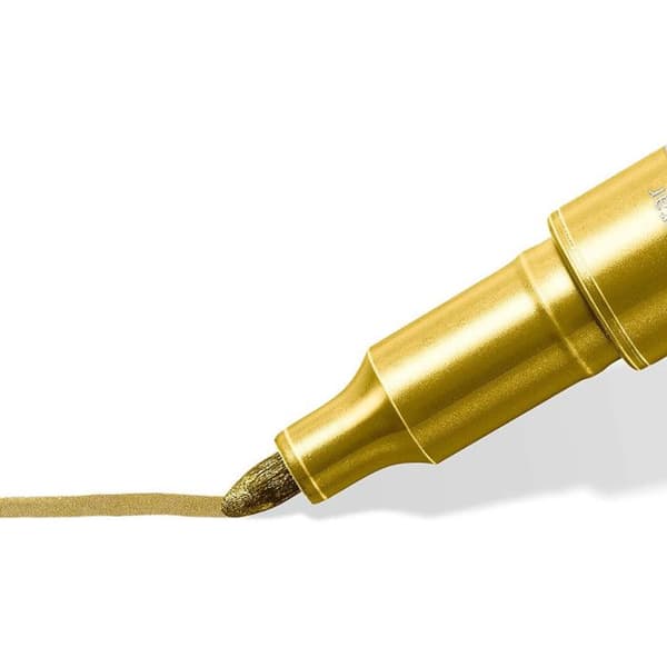 3 Staedtler vit silver guld metalliska bläckmarkörer