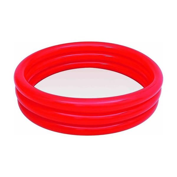 Plaskbassäng - 3 ringar - Röd - 122 x 25 cm - Barn - Utomhus