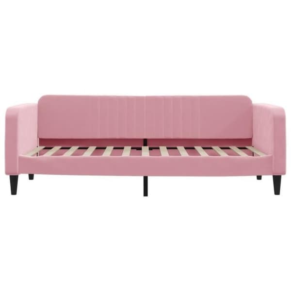 vidaXL Sängsoffa rosa 90x200 cm sammet 354089