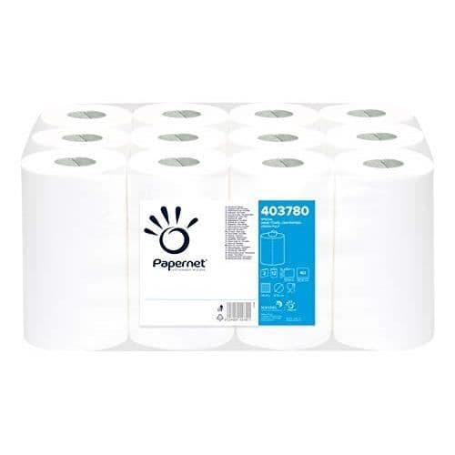 Servett - Imbalpaper - cf12rullar - 60 m - Vit - Tvättbar - 35 cm
