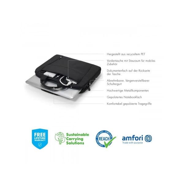 Dicota Eco Slim Case BASE Bag Maximal dimension: 35,8 cm (14,1) svart