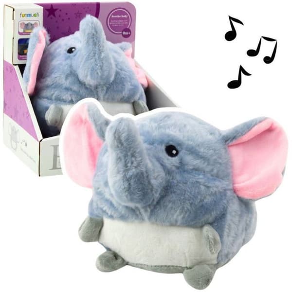 Leker - LEANTOYS - Sovende Elefant Bamse - Lyd - Lys - Grå