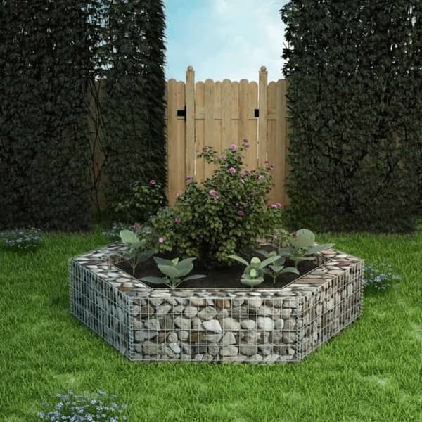 vidaXL Hexagonal Gabion Upphöjd säng 200x173x40 cm