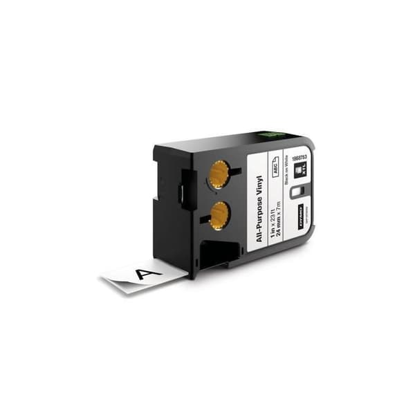 DYMO XTL Permanent vinyltejp - svart på vitt