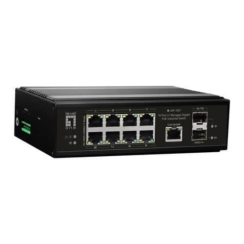 Nätverk switch hanterad L2 - LEVELONE - IGP-1061 - 8 RJ-45 portar - 2 SFP-moduler - Webhantering