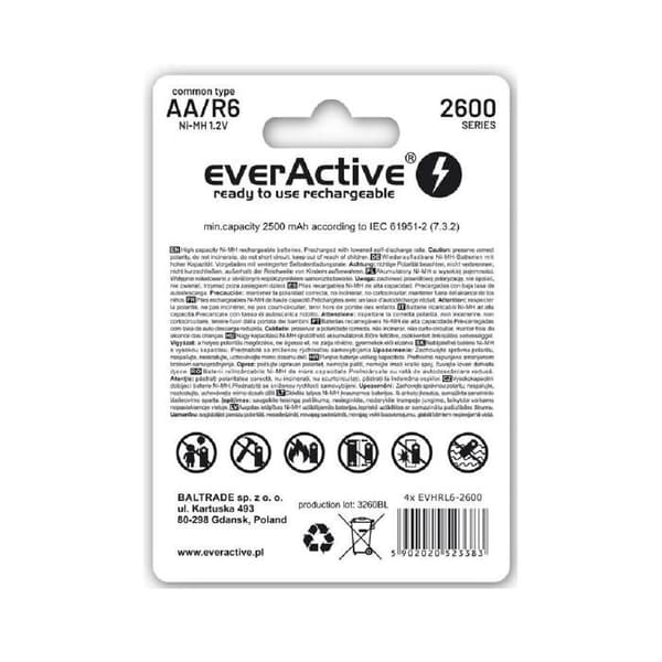 Everactive Line Professional AA - R6 2600MAH 4 PCS batteri