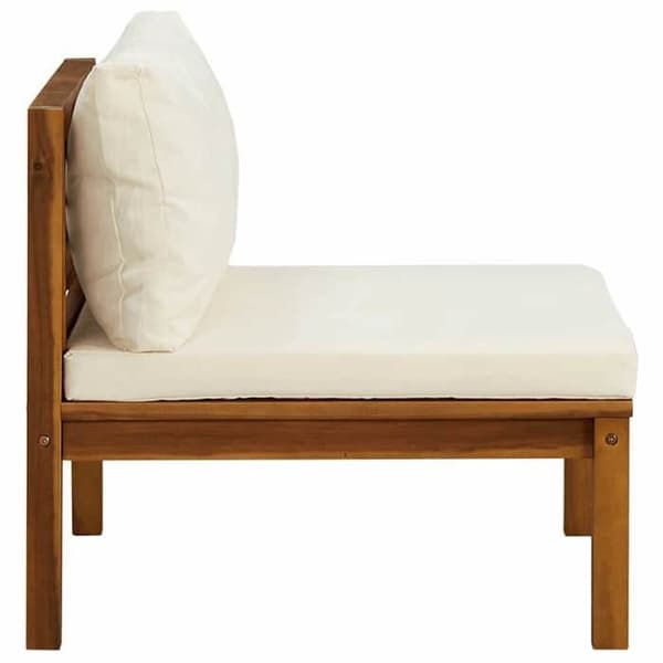 vidaXL 2-delad soffset och kuddar Cream White Solid Acacia 316285