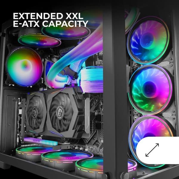 PC Chassi - Mars Gaming - MCV3 - E-ATX - Dubbelglas - XXL Kapacitet