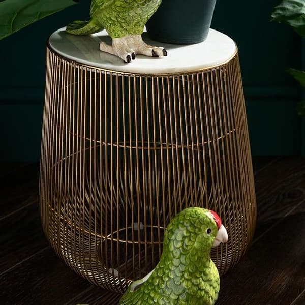 Bordstablett Beam guld marmor vit 32cm Kare Design