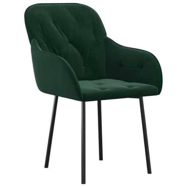 vidaXL Matstolar 2 st Mörkgrön Sammet 344847