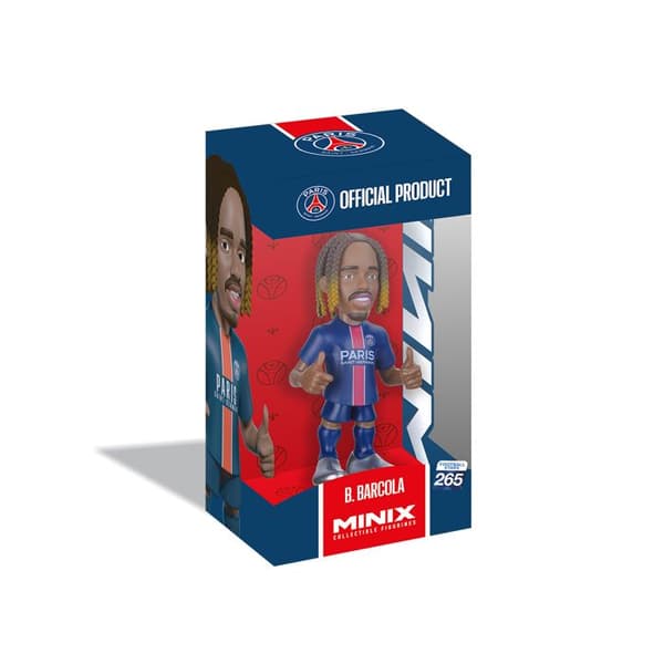 Figur - MINIX - Bradley Barcola - PSG - 12 cm - robust PVC - Utställningsbox