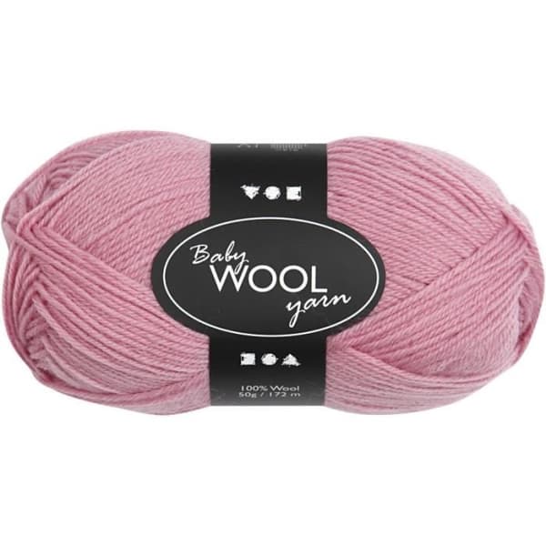 Baby Wool Garn - mörk rosa - 172 m