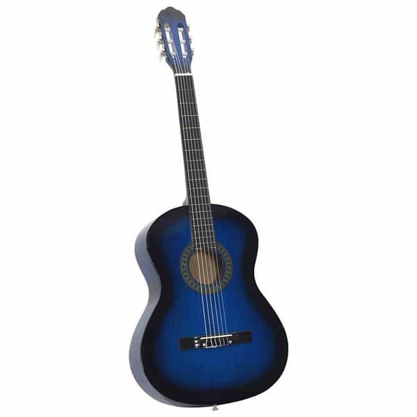 vidaXL klassisk gitarr för nybörjare Blå 4/4 39" basträ