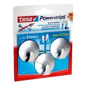 Självhäftande krok - mini rund - set med 3 - krom - TESA